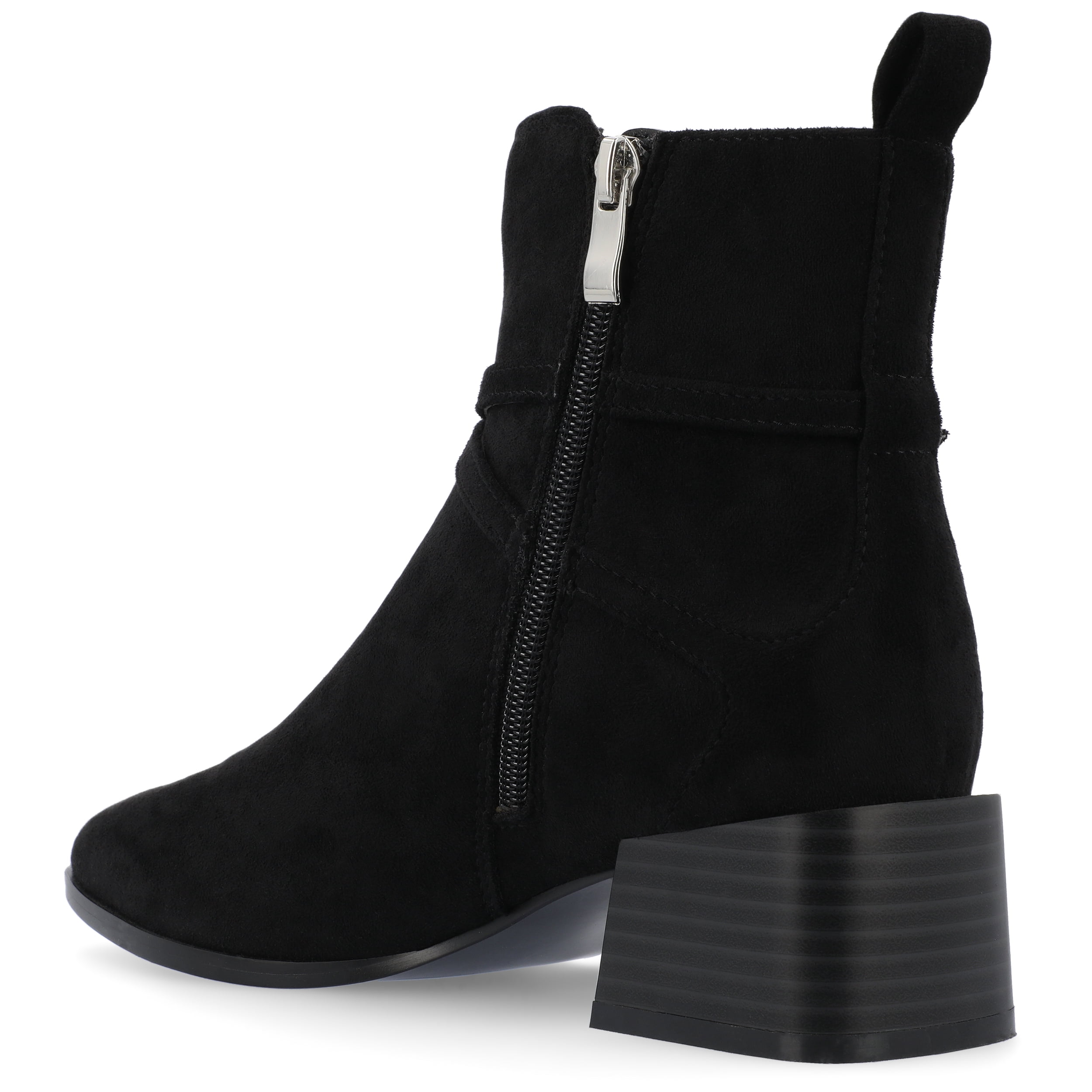 Journee Womens Estelle Stacked Heel Pointed Toe Booties, Widths Available