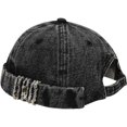 thumbnail image 4 of Hsqqdc Denim Docker Hat, Fashion Brimless Beanie Cap Rolled Cuff Sailor Style, 4 of 7