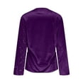 thumbnail image 5 of Felirenzacia Women's Sequin Patchwork Cross V Neck Pullover Top, Slim Fit Sweatshirt, S-2XL, 5 of 7
