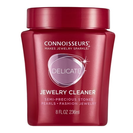 Connoisseurs Delicate Jewelry Cleaner Solution for Pearls, Gemstones, and Fashion Jewelry, 8 fl oz