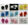 thumbnail image 4 of U8MO 5 Pairs Candy Color Pearl Double Side Front and Back Post Ear Stud Earrings -K: Light Green, 4 of 7