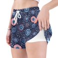 thumbnail image 4 of FORMRS Womens Swim Shorts Mesh Liner Quick Dry Casual Beach Board Bottom with Pockets, Sizes S-2XL, Blue Fireworks Pattern, 4 of 9