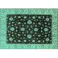 thumbnail image 1 of Ahgly Company Indoor Rectangle Oriental Turquoise Blue Traditional Area Rugs, 6' x 9', 1 of 4