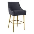 thumbnail image 1 of TOV Furniture Beatrix 25.6" Velvet Counter Stool in Pleated Dark Gray, 1 of 6