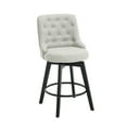 thumbnail image 3 of MINCETA Counter Stools,26" 360 Free Swivel Bar Stools,Modern Counter Height Upholstered Backrest Barstools with Button Tufted,Wooden Kitchen Stools Set of 2,Performance Fabric in Beige Gray, 3 of 5