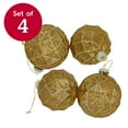thumbnail image 4 of Northlight Geometric Glittered Mercury Glass Ball Christmas Ornaments - 3" (80mm) - Gold  - 4ct, 4 of 8