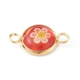 thumbnail image 2 of 50 pc Handmade Millefiori Glass Links Connectors with 304 Stainless Steel Findings Flat Round Golden 19x12x3mm Hole: 2.5mm, 2 of 6