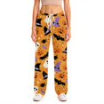 thumbnail image 5 of IYYVV Women's Halloween Pajama Cute Ghost Print Lounge Pants Palazzo Soft Lightweight Sleepwear Pjs Bottom 2026 Yellow 3XL, 5 of 7