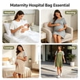 thumbnail image 5 of dazeni Women's Nursing Nightgown Maternity Short Sleeve Crewneck Dress Breastfeeding Casual Knee Length Pregnancy Dresses Army Green XXL, 5 of 10