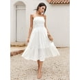 thumbnail image 4 of Women'S Summer Boho Strapless Maxi Dress 2025 Casual Sleeveless Off Shoulder Beach Long Sundress White M, 4 of 9