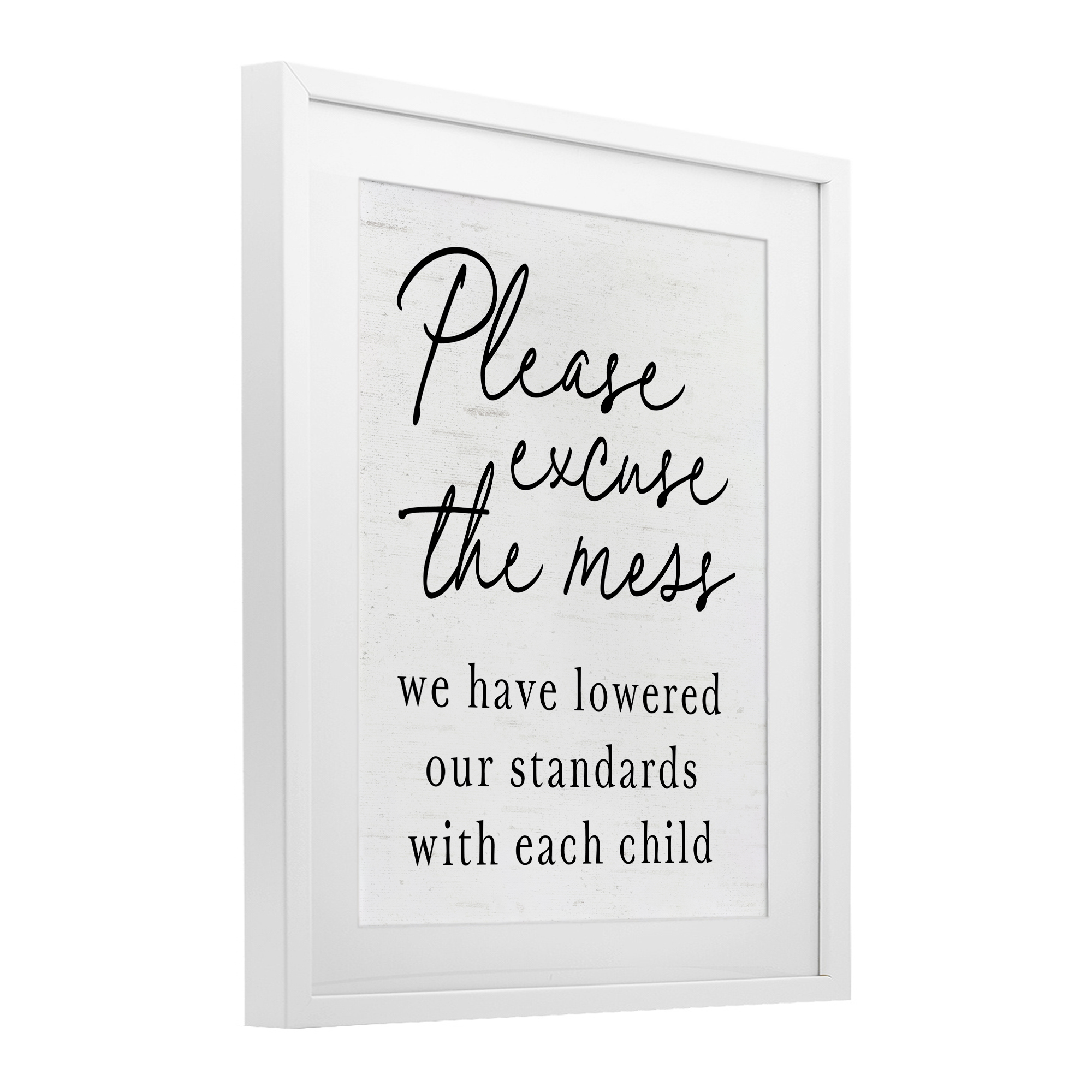 Lowered Stand With Each Child White Framed Print Under Glass, design by Lettered and Lined