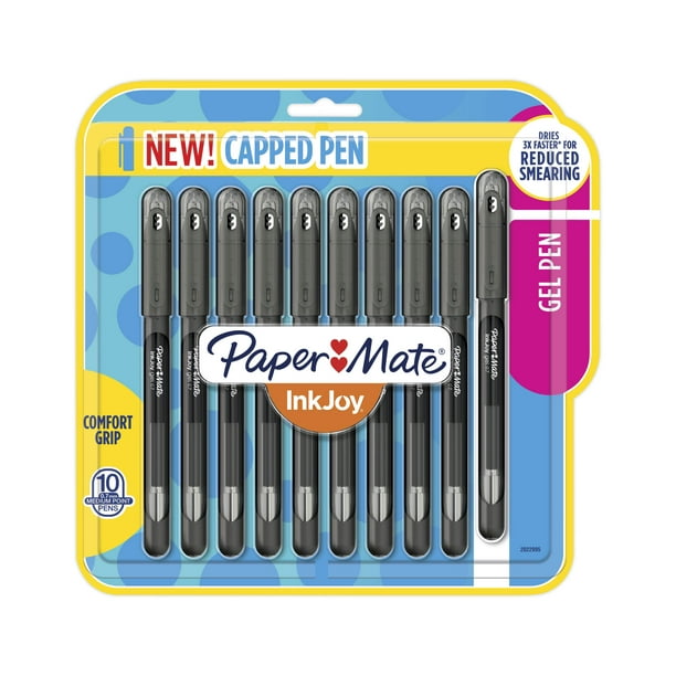 Paper Mate InkJoy Stick Gel Pens Medium Point, 0.7mm, Black, 10 Pack ...