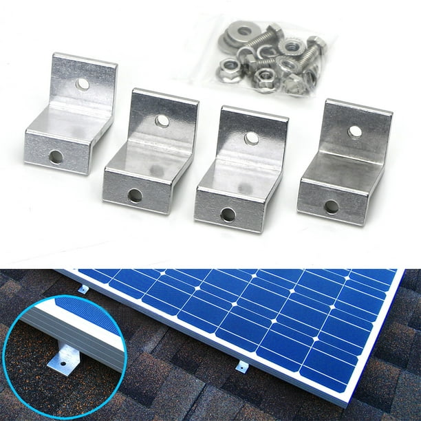 iJDMTOY (4) Solar Panel Aluminum Z Shape Mounting Brackets For RV Boat Off Grid and Household