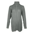 thumbnail image 5 of Women's Sweater Dress Autumn Winter New Slim Knit Dress Turtleneck Cable Pattern Long Sleeve Knitted Gown Dress, 5 of 5