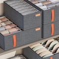 thumbnail image 4 of Billuyoard Caja de almacenamiento de ropa de fácil acceso y fácil organización, caja de almacenamiento de ropa y pantalones Almacenamiento y organización del hogar Gris oscuro 6 rejillas, 4 of 6