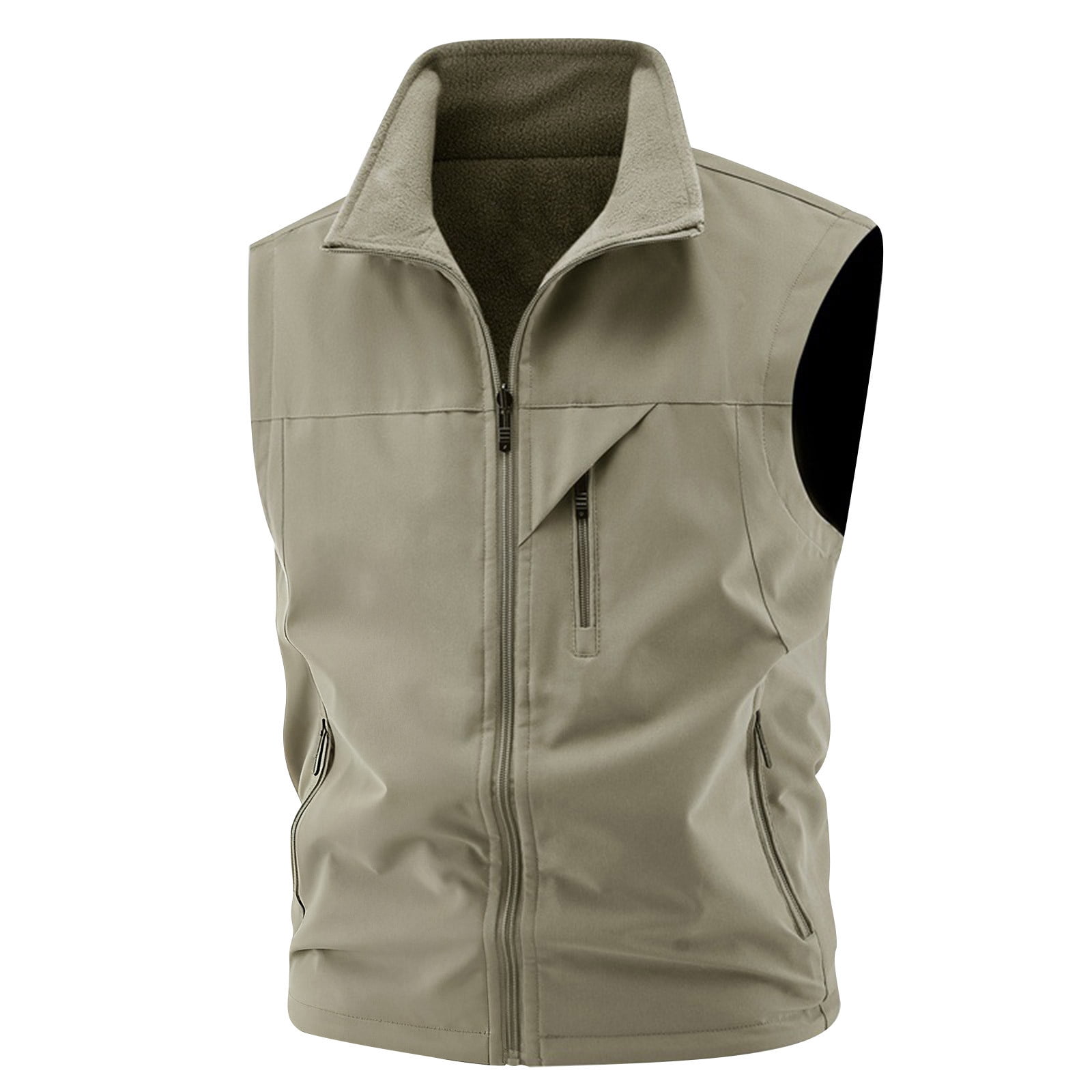Xzbqbs Men's Windproof Lightweight Golf Vest Outerwear with Pockets Softshell Sleeveless Jacket for Running Hiking Sports Workout