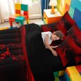 thumbnail image 5 of meiyoeat gradient Letter Pattern 7 Pieces Full Size Bedding Sets,Black Red Monogram R Full Size Bed in a Bag,Black Reversible, 5 of 7
