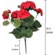 thumbnail image 2 of Xiao Hua 4 flores artificiales de geranio rojo de imitación, 36 cm de largo, para exterior, jardín, interior, decoración del hogar., 2 of 3