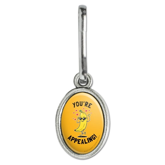 You're Appealing Banana Funny Humor Antiqued Oval Charm Clothes Purse Suitcase Backpack Zipper Pull Aid