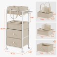 thumbnail image 2 of Baby Diaper Caddy Organizer Cart with Drawers - 3In1 Rolling Storage Cart with Wheels, Removable Diaper Caddy, Detachable Dividers - for Crib, Bedroom, Art & Craft Organizer (Off White), 2 of 8