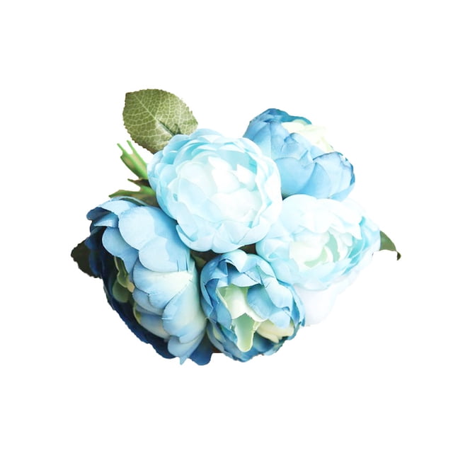 Ramo de flores artificiales Jumpingount para bodas azul verde 27 cm HA6520-09B
