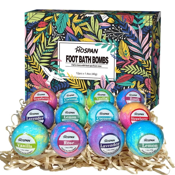Set de regalo para bombas de baño para pies HOSPAN Organic 12 aceites esenciales