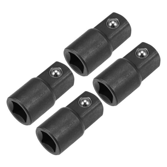 Uxcell 4pcs 3/8" Drive (F) x 1/2" (M) Socket Reducer Adapters, Female to Male, Cr-V Steel(Black)