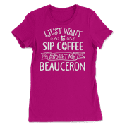 Funny Beauceron Dog and Coffee Shirt - Sip and Pet