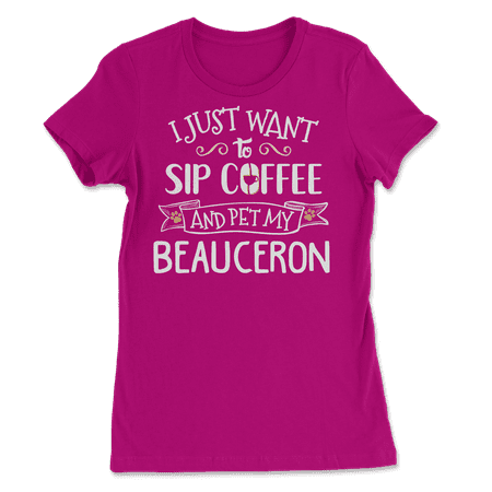 Funny Beauceron Dog and Coffee Shirt - Sip and Pet
