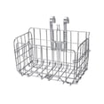thumbnail image 1 of Detachable Metal Front Handlebar Bike Basket 20kg Load Bearing Convenient Sturdy Silvery, 1 of 8