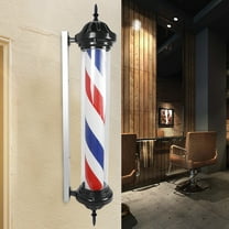 40" Rotating Barber Pole Light Stripes Light Salon Sign Lamp Red & Blue & White Outdoor Barber Shop Pole Rotating Light Red/White/Blue LED Hair Salon Sign