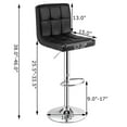 thumbnail image 2 of Patiojoy Square Modern Bar Stool PU Leather Adjustable Swivel Barstools Set of 2, 2 of 7