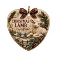thumbnail image 2 of syligr Heart Christmas Lamb Ornaments for Tree Decor, Forest Animal Hanging Decor for Mantel Window Wreath, Vintage Christmas Pendant with Paild Bow for Home, Holiday Party Decor Gift, 3.15", 2 of 6