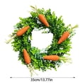 thumbnail image 2 of Artificial Spring Carrot Wreath Garland, 13.7 Inch Green and Orange Front Door Decor, Easter Summer Wedding Party Hanging for Outdoor Wall and Farmhouse Window Decoration, 2 of 8