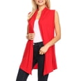 thumbnail image 4 of Moa Collection Women's Casual Open Draped Front Solid Cardigan Vest, 4 of 7