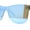 Blue Mirror, variant on Eco Friendly Bamboo Wood Arm Rimless Shield Horn Rim Sunglasses Teal Mirror