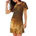thumbnail image 2 of Naloa Golden Pig Cloud Fantasy Print Women Nightgowns,Womens Loungewear,Short Sleeve Sleepwear,Comfy Ladies Nightdress, 2 of 6