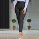 thumbnail image 3 of Pantalones casuales Umfun para mujer, de cintura alta, con bolsillos, ajustados, color liso, cómodos, color negro, talla XL, 3 of 4