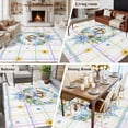 thumbnail image 5 of 8'x10' Area Rugs, Watercolor Easter Indoor Outdoor Area Rug for Living Room Bedroom, Cute Rabbits Flower Wreath Eggs Bow Plaid Washable Bathroom Rugs Kitchen Floor Carpet Mats Home Decor Aesthetic, 5 of 8