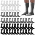 thumbnail image 2 of Trail maker 100 Pairs of Bulk Socks for Men Crew Socks Size 10-13 Moisture Control Heat and Cold Resistant Socks Bulk (Assorted), 2 of 10