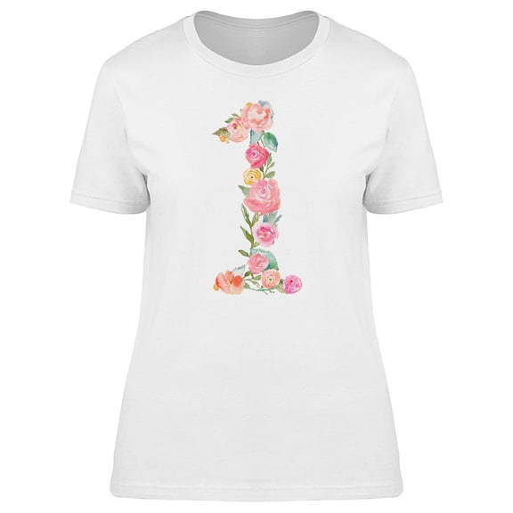 The Number 1 Made Of Flowers Tee Women's -Image by Shutterstock