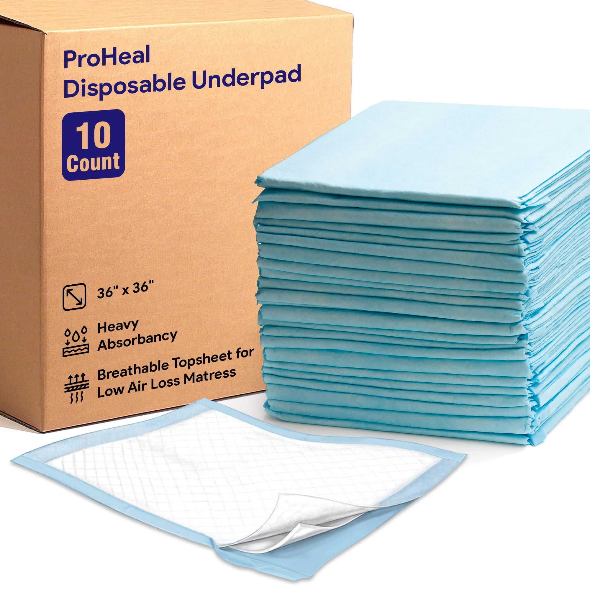 Proheal Disposable Underpads (10 Pack) 30" x 36" Heavy Absorbent Chux