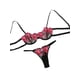 thumbnail image 5 of VISgogo Conjunto de lencería con encanto para mujer, sujetador sin mangas bordado sin mangas de corte bajo, tangas florales para el verano VISgogo moda, 5 of 6
