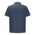thumbnail image 4 of Camisetas Elvqul Caballero Azul Marino Casual Abotonada a Rayas Manga Corta Solapa Polo, 4 of 4