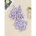 thumbnail image 5 of Aojekbee Baby Girls Summer Shorts Sets Sleeveless Daisy Print Bow Cami Tops PP Shorts Sets, 5 of 10