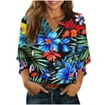 thumbnail image 1 of Camisetas de Cuello de Tripulación de Manga Larga para Hombres Moda Primavera Y Verano Botón Arriba Cardigan 3/4 Cuarto de Manga Chaqueta Cuello en V Top Mujer Camisetas de Manga Larga Algodón, 1 of 5