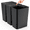 Black, variant on TINANA Small Trash Can with Lid, 3 Pack 10L Plastic Trash Bin, 2.6 Gallon Slim Garbage Bin Wastebasket with Pop-Up Lid for Bathroom, Bedroom, Office, Kitchen, Craft Room-White Black Gray