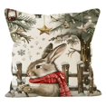 thumbnail image 1 of Funda De Almohada Con Estampado De Conejo Y Muñeco De Nieve Navideño Funda De Almohada Decorativa Para Sofá Funda De Almohada De Lino Para Apoyar La Cintura, 1 of 2