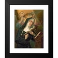 thumbnail image 2 of Anonymous 15x18 Black Modern Framed Museum Art Print Titled - Female Saint Holding Crucifix While Crown of Thorns is Placed on Her Head by an Angel (1914), 2 of 5