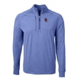 thumbnail image 2 of Men's Cutter & Buck  Heather Blue Round Rock Express Adapt Eco Knit Heather Recycled Quarter-Zip Pullover, 2 of 3